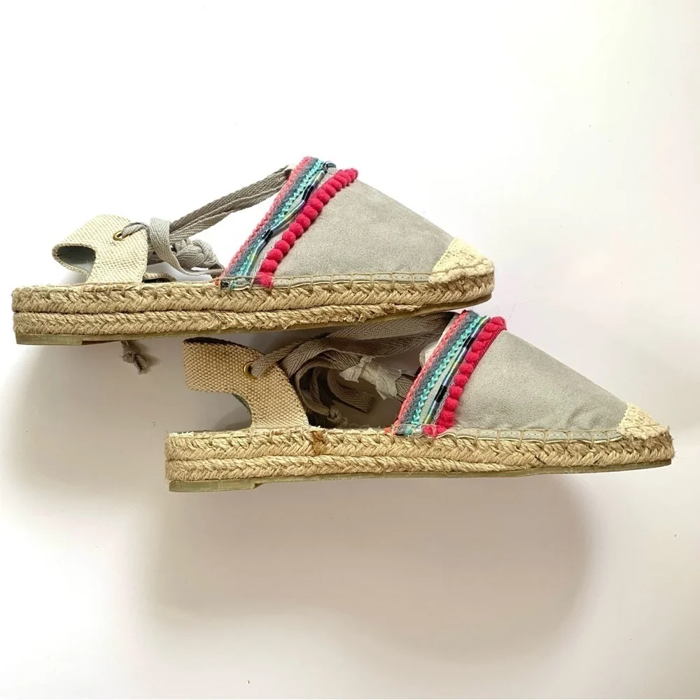 Qupid Tan and Gray Bohemian Colorful Gypsy Espadrilles